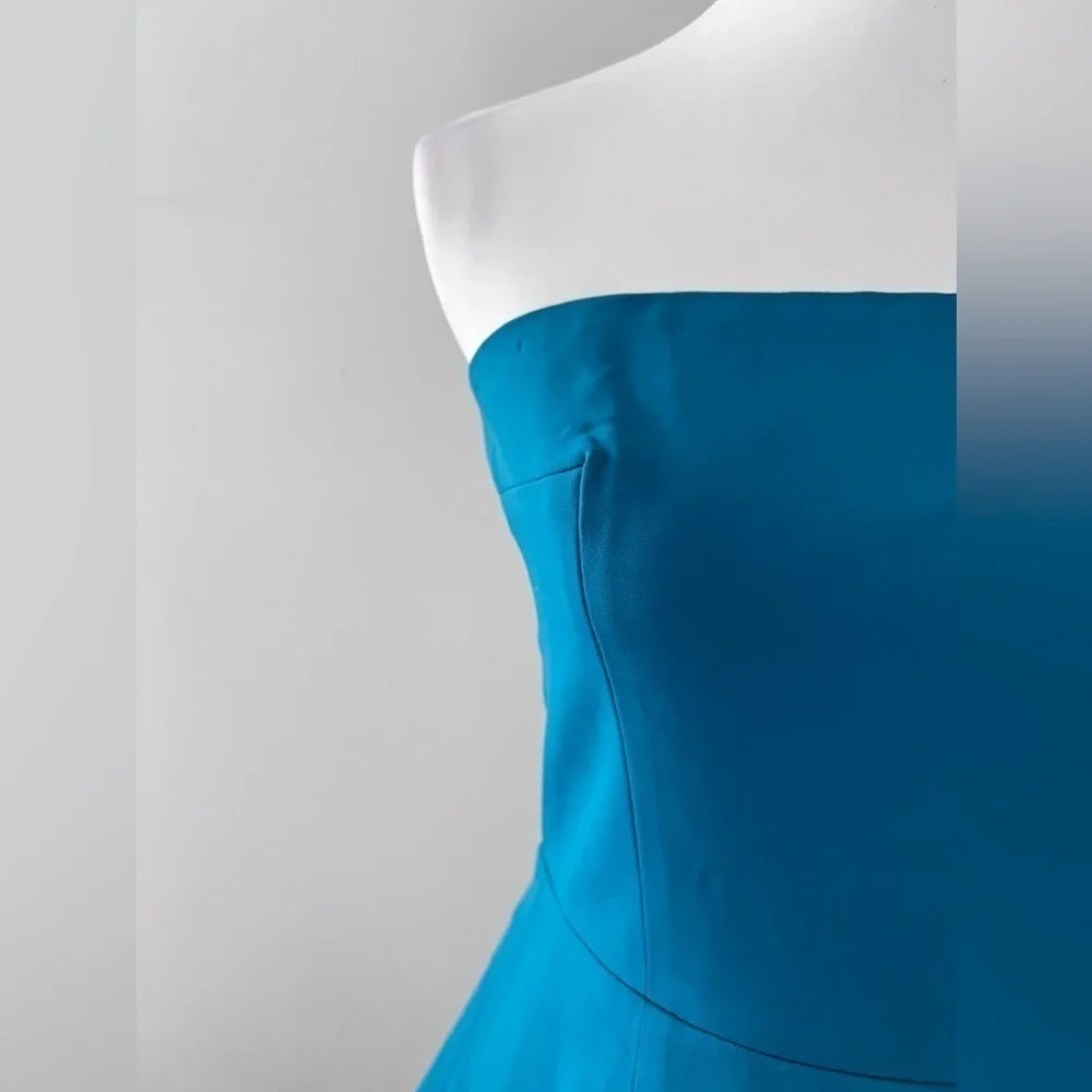Jay Godfrey Teal Evening wear Strapless Dress size 6